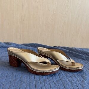 Gold Women's Heeled Sandals